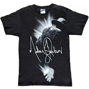 Micheal Jackson Women's Black T-Shirt Size Small, 2009 AEG Live LLC, Rhinestones